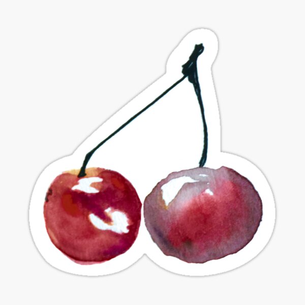 cherry watercolor Sticker