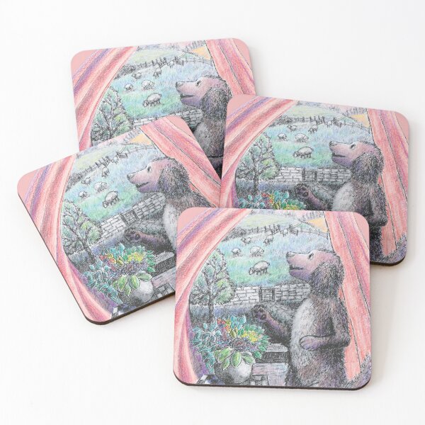 Item preview, Dog looks through the window at his flock of sheep  designed and sold by TikabooTales.
