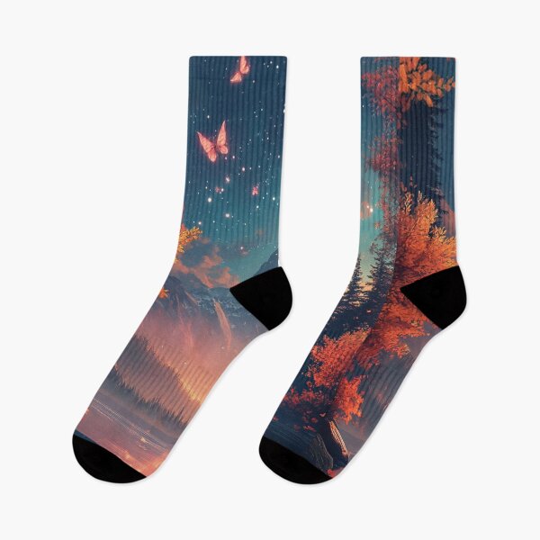 Item preview, Mountains Lake Butterflies designed and sold by NicolasGlowArt.