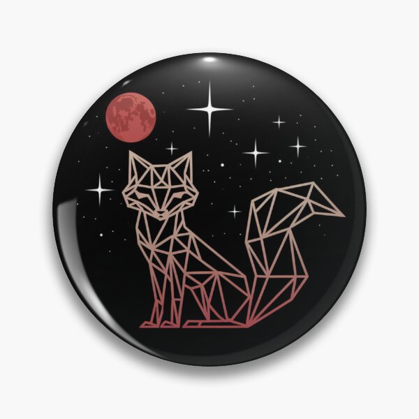 Artikelvorschau, Geometrischer Fuchs mit dem roten Mond entworfen und verkauft von Angie-Atelier.