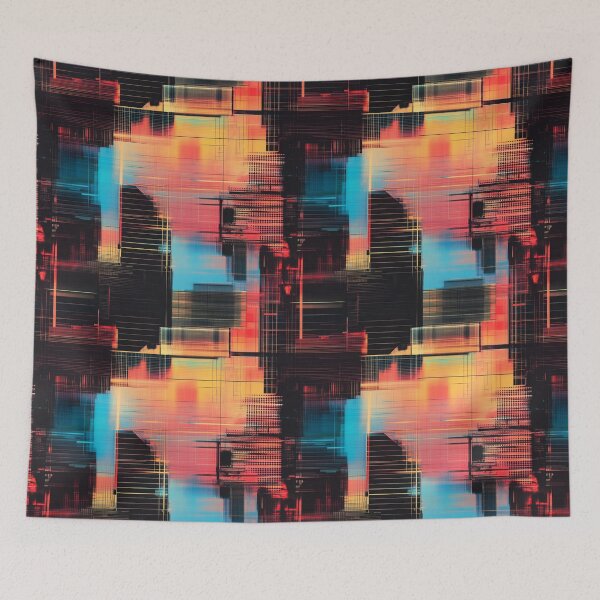 Item preview, Futuristic grids and digital glitches designed and sold by mind-coloring.