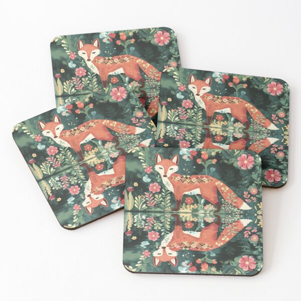 Item preview, Ethnic Floral Geometric Fox in the reflection designed and sold by Angie-Atelier.