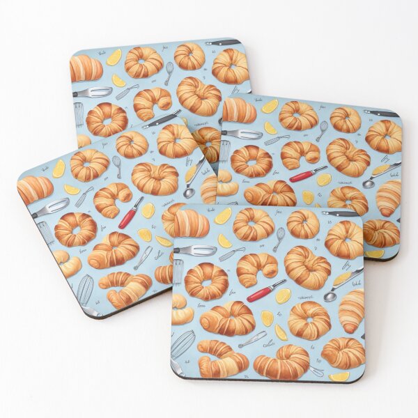 Item preview, set of watercolor kitchen tools make the croissant designed and sold by PeckyPom.