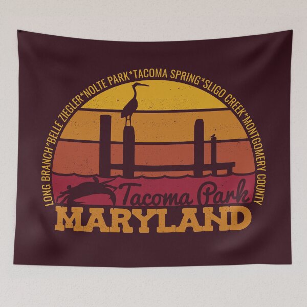 Artikelvorschau, Tacoma Park Maryland Sonnenuntergang Retro Lokalstolz Logo entworfen und verkauft von CRHPOD20.