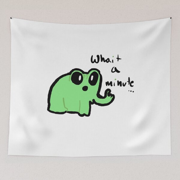 Item preview, Little Frog Saying Incorrectly Wait A Minute Cute Funny Gifts designed and sold by PientkaArt.