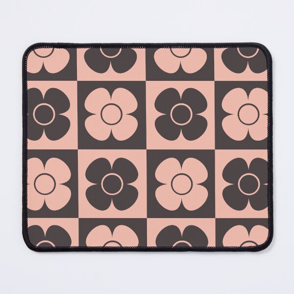 Item preview, Checker pattern retro daisy deep brown and pink designed and sold by Inkworthy.