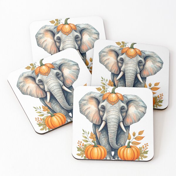 Item preview, Unleash the Magic of Halloween with an Elephant and Pumpkin Spectacle designed and sold by prkpuriku.