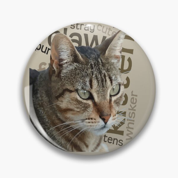 Item preview, Stunning Tabby Cat With Cat Related Word Collage Background designed and sold by taiche.