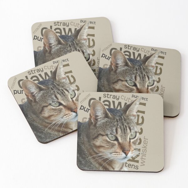 Item preview, Stunning Tabby Cat With Cat Related Word Collage Background designed and sold by taiche.
