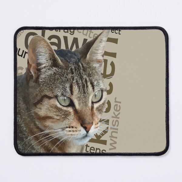 Item preview, Stunning Tabby Cat With Cat Related Word Collage Background designed and sold by taiche.