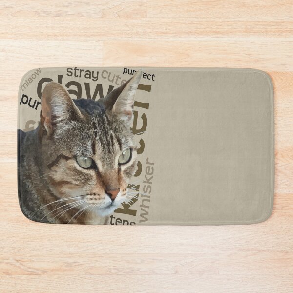 Item preview, Stunning Tabby Cat With Cat Related Word Collage Background designed and sold by taiche.