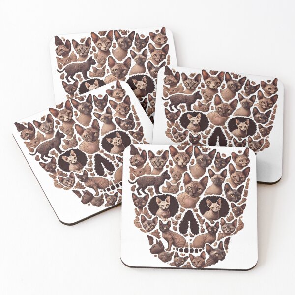 Item preview, Cat Skull: Feline Faces of the Night. designed and sold by Linework Studio.
