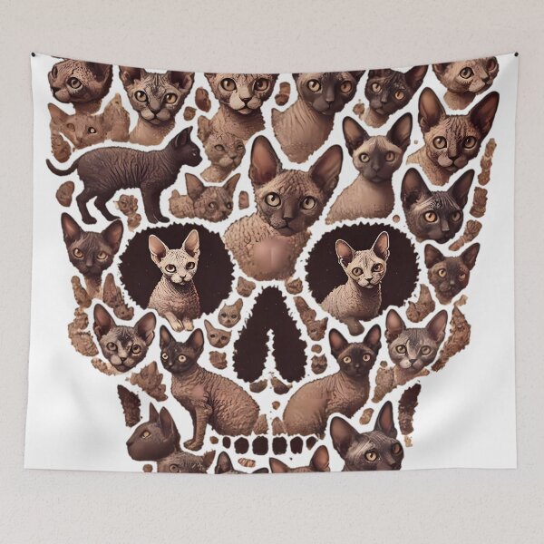 Item preview, Cat Skull: Feline Faces of the Night. designed and sold by Linework Studio.
