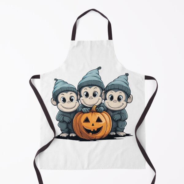 Item preview, Three Monkeys with Halloween Pumpkin designed and sold by Fab-Haven.