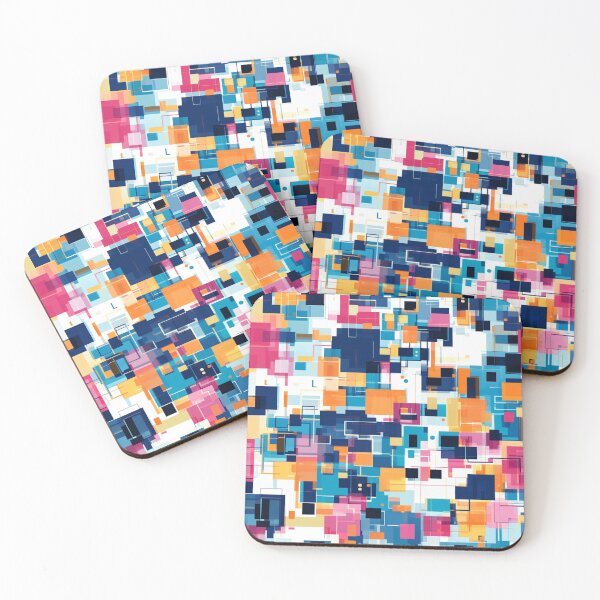 Item preview, Abstract data patterns, colorful, square designed and sold by mind-coloring.