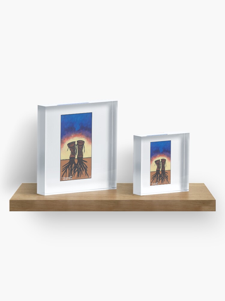 Alternate view of Boot Strapped Roots Acrylic Block