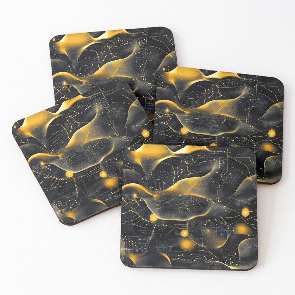 Item preview, Abstract data patterns, Gold, Line designed and sold by mind-coloring.