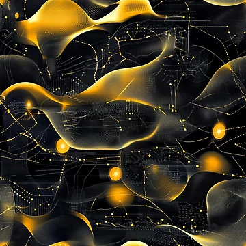 Artwork thumbnail, Abstract data patterns, Gold, Line by mind-coloring