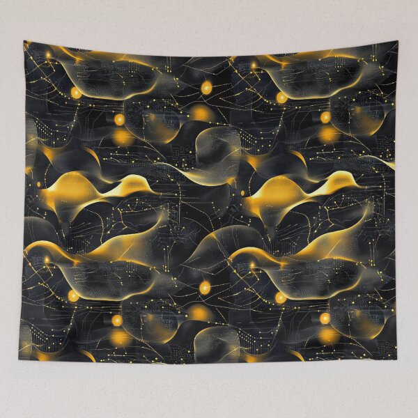 Item preview, Abstract data patterns, Gold, Line designed and sold by mind-coloring.