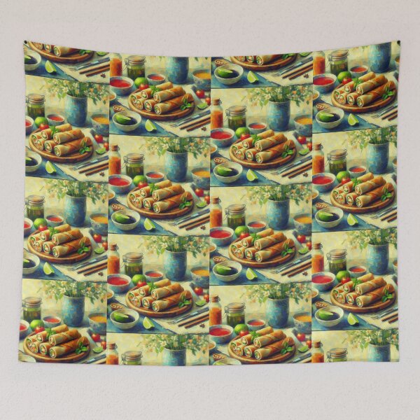 Item preview, Spring Rolls Impressionism Art Style designed and sold by artofuniverse.