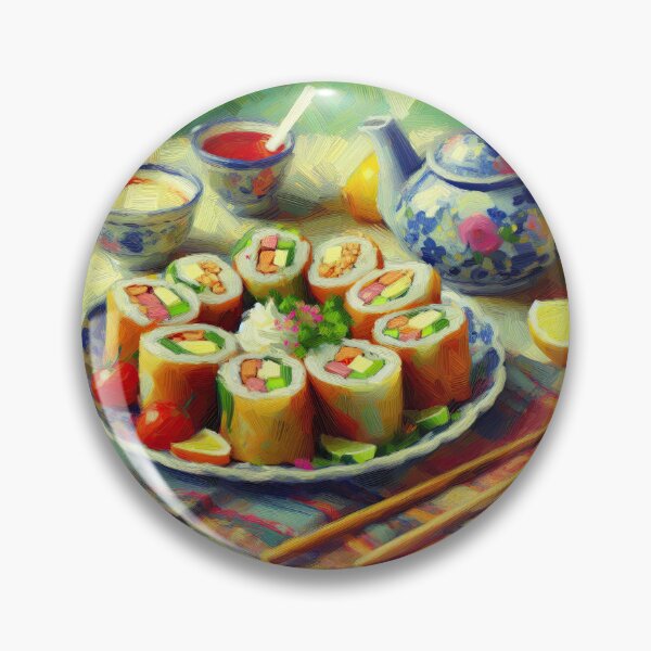 Item preview, Spring Rolls Impressionism Art Style designed and sold by artofuniverse.