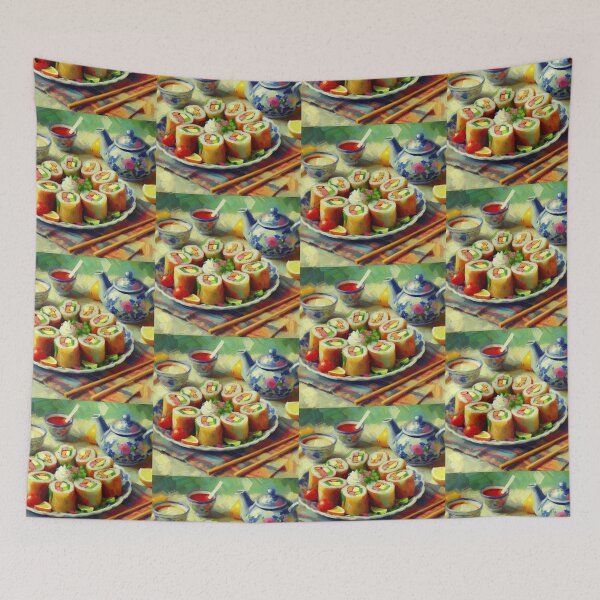 Item preview, Spring Rolls Impressionism Art Style designed and sold by artofuniverse.