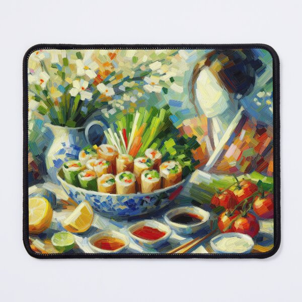 Item preview, Spring Rolls Impressionism Art Style designed and sold by artofuniverse.