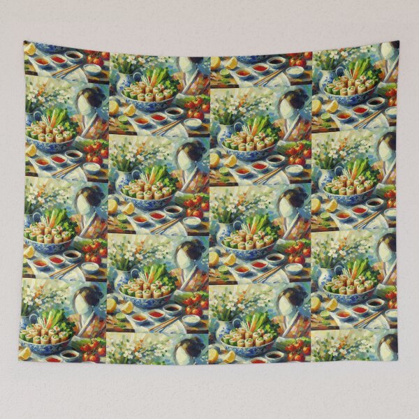 Item preview, Spring Rolls Impressionism Art Style designed and sold by artofuniverse.