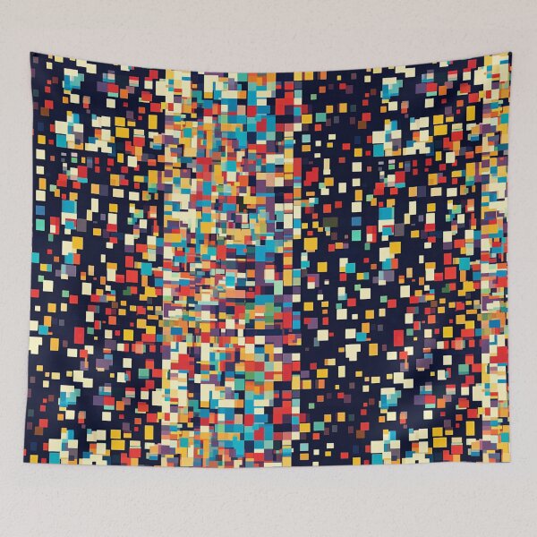 Item preview, Abstract data patterns, square, colorful designed and sold by mind-coloring.