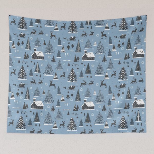 Item preview, Blue Christmas Toile designed and sold by Tamas Das.