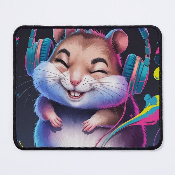 Item preview, Happy hamster in headphones, listening to music, Hamster colorful designed and sold by KolorellaS.