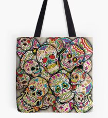 Bolsa de tela Collage de calavera de azúcar