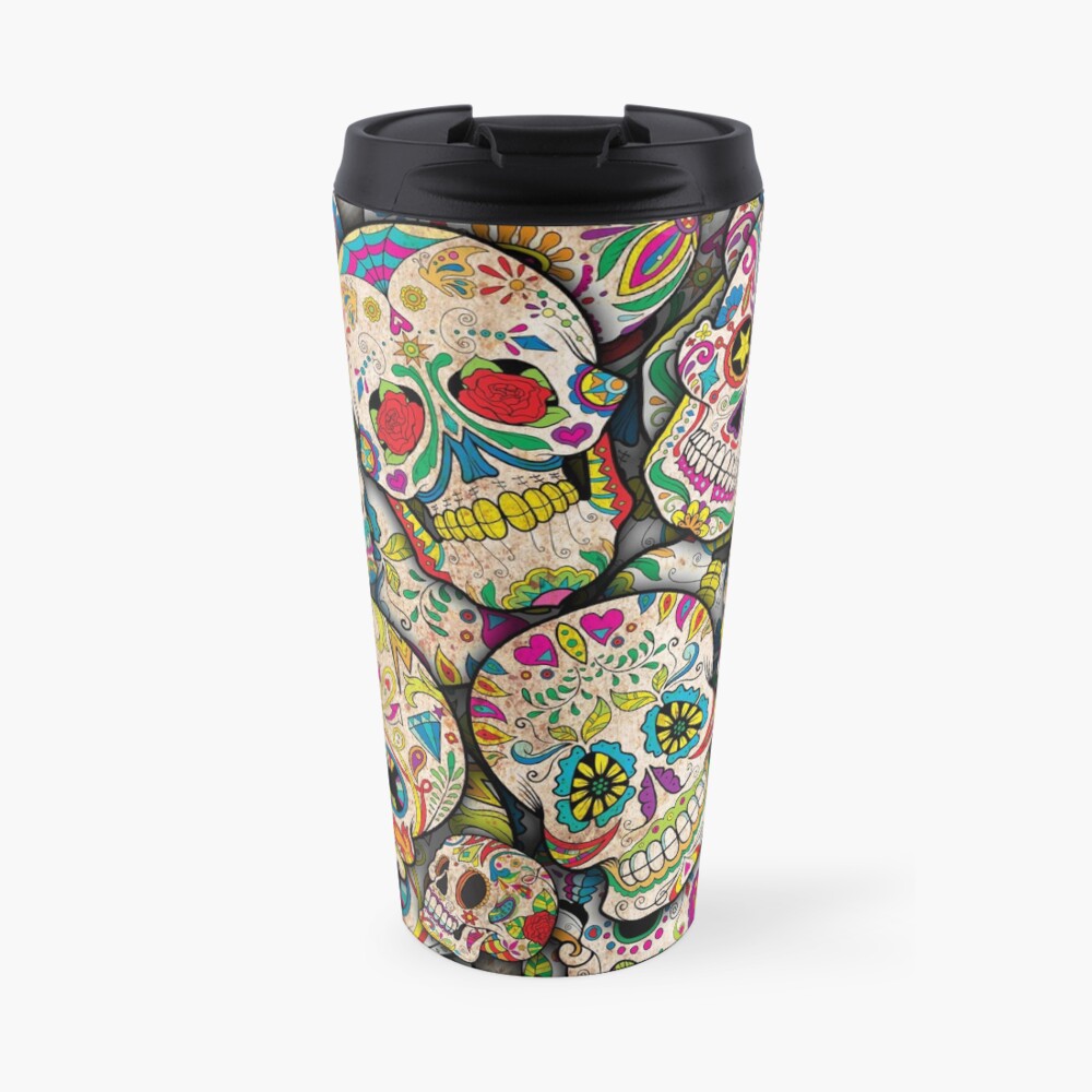 Sugar Skull Collage Travel Mug