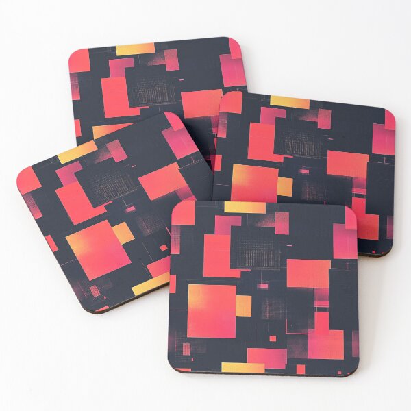 Item preview, Abstract data patterns, pink tone, square designed and sold by mind-coloring.