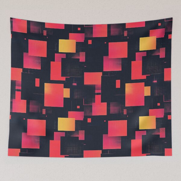 Item preview, Abstract data patterns, pink tone, square designed and sold by mind-coloring.