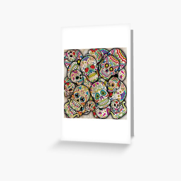 Sugar Skull Collage Greeting Card