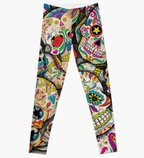 Zuckerschädel-Collage Leggings