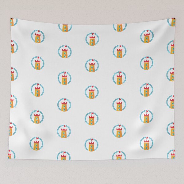 Item preview, fortress and flag logo within a circular frame designed and sold by rasagamastore.