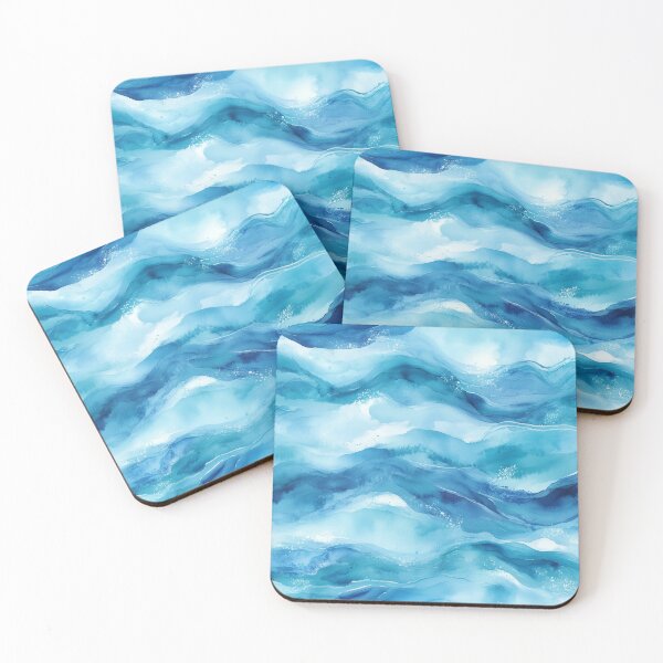 Item preview, Seamless pattern of abstract watercolor waves  designed and sold by ThaiArtShop.