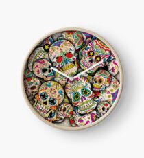 Sugar Skull Collage Clock
