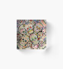 Sugar Skull Collage Acrylic Block