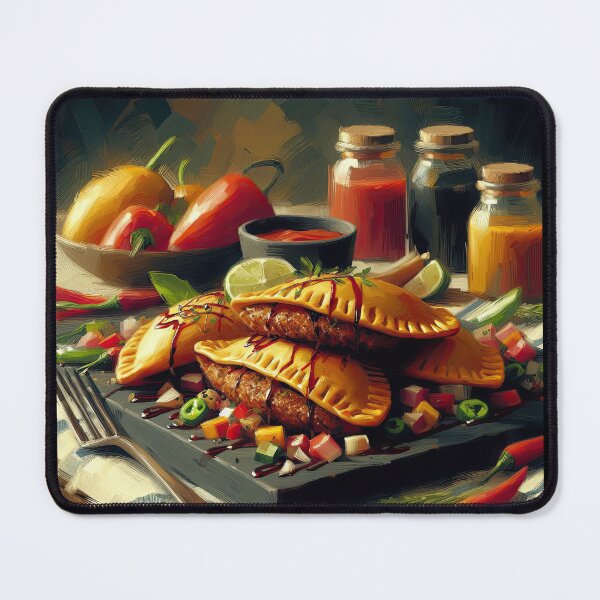 Item preview, Beef Empanadas Impressionism Art Style designed and sold by artofuniverse.