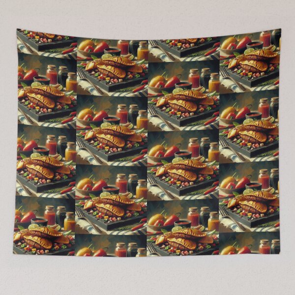 Item preview, Beef Empanadas Impressionism Art Style designed and sold by artofuniverse.