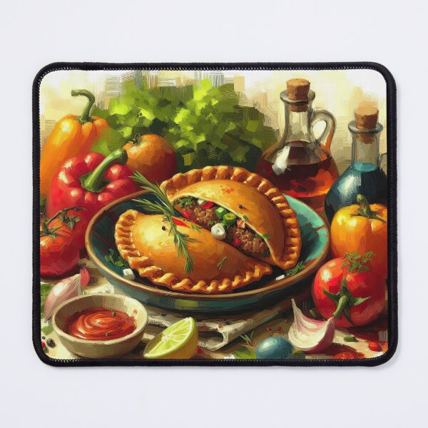 Item preview, Beef Empanadas Impressionism Art Style designed and sold by artofuniverse.