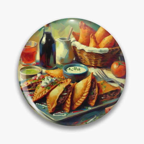 Item preview, Beef Empanadas Impressionism Art Style designed and sold by artofuniverse.
