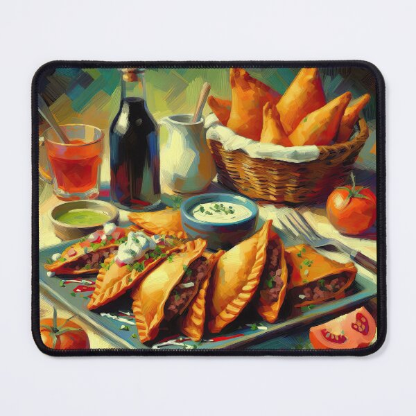 Item preview, Beef Empanadas Impressionism Art Style designed and sold by artofuniverse.