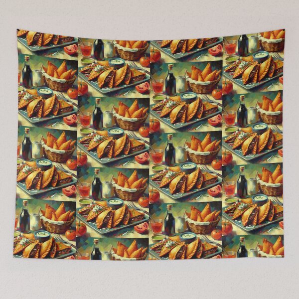 Item preview, Beef Empanadas Impressionism Art Style designed and sold by artofuniverse.