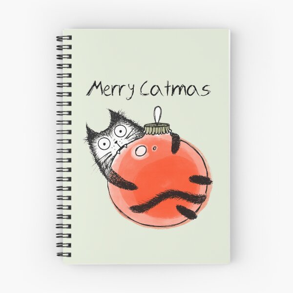Item preview, Funny Christmas cats illustration with holiday decorations.  designed and sold by Makitsu Neko.