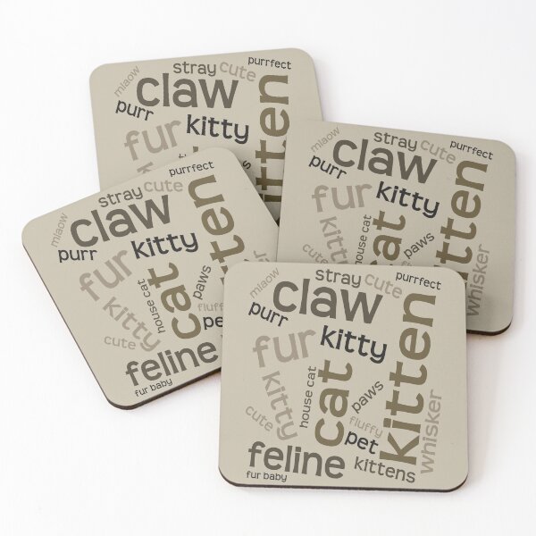Item preview, Cat Related Words Simple Collage Background designed and sold by taiche.