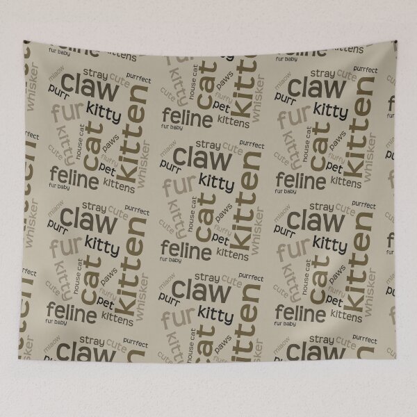 Item preview, Cat Related Words Simple Collage Background designed and sold by taiche.